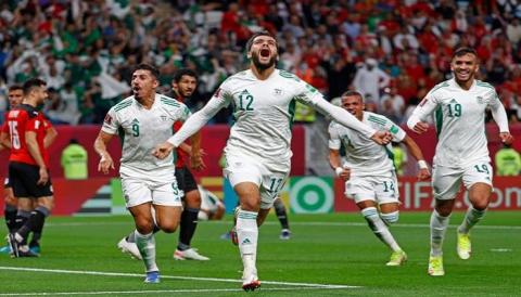 منتخب الجزائر يتغلب على المغرب ويتأهل لنصف نهائي كأس العرب 