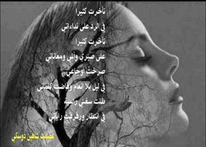 تأخرت كثيراً ... كلمات الأديب عصمت شاهين دوسكي 